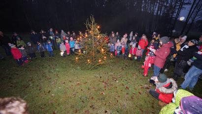 Bild: nib
Nach einer kurzen Wanderung versammelten sich die Kinder mit ihren Eltern um den Weihnachtsbaum und sangen weihnachtliche Lieder.
