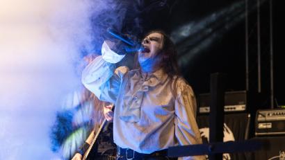 Bild: Roland Wellenhoefer
Der Frontsänger von "Denial Of God" beim Auftritt der dänischen Band am Samstagabend.