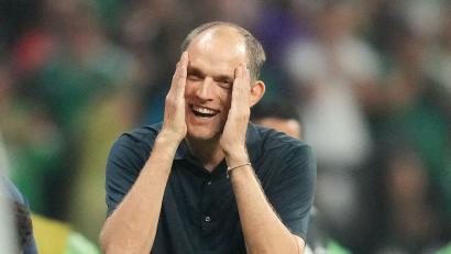 Bild: Nick Potts/PA Wire/dpa
Hätte ich doch bloß: England-Trainer Thomas Tuchel bereut es, auf eine ungewöhnliche Delikatesse verzichtet zu haben. (Archivfoto)