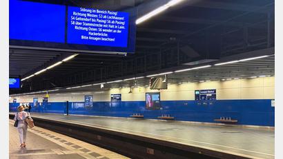 Bild: Christoph Trost/dpa
Auf der Stammstrecke in München fuhren am Dienstag zeitweise gar keine S-Bahnen mehr.