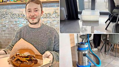 Bild: Archiv/Maximilian Bayer
Normalerweise serviert Maximilian Bayer im "Fichtelburger"-Bistro in Marktredwitz seine Burger-Kreationen. Nun kämpft der Gastronom mit einem Wasserschaden.