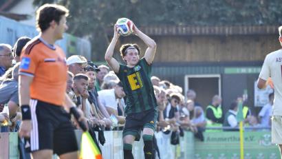 Bild: Hubert Ziegler
Volodymyr Kharabara (beim Einwurf) fehlt den Ammerthalern gegen den TSV Nördlingen.