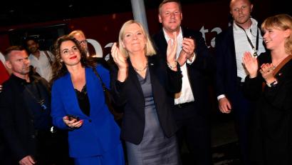 Bild: Jonas Ekstroemer/TT News Agency/AP/dpa
Die Sozialdemokratin Magdalena Andersson hat nach der Wahl in Schweden den Auftrag zur Regierungsbildung bekommen. (Archivbild)