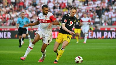 Bild: Jan-Philipp Strobel/dpa
Machte den Unterschied: BVB-Torschütze Maximilian Beier (r).
