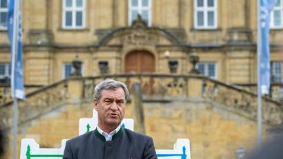 Bild: Pia Bayer/dpa
CSU-Chef Söder bemühte sich nach den Pleiten der CDU bei den Landtagswahlen in Berlin und Mecklenburg-Vorpommern um Zuversicht.