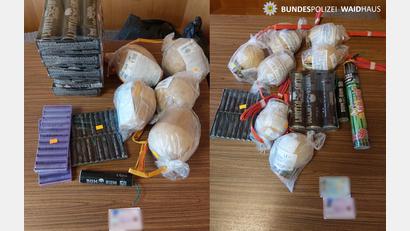 Symbolbild: Bundespolizei
Beamte der Bundespolizeiinspektion Waidhaus haben am Samstag (19. September) bei Grenzkontrollen in Waldsassen insgesamt 12 Kilogramm nicht erlaubte Pyrotechnik sichergestellt.