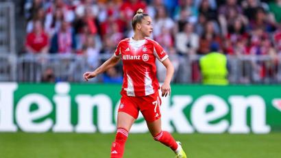 Bild: Sven Hoppe/dpa
Will in der Champions League erneut um den Titel mitspielen: Bayern Münchens Giulia Gwinn. (Archivbild)