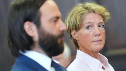 Bild: Marcus Brandt/dpa Pool/dpa
Christina Block bestreitet die Vorwürfe der Anklage.