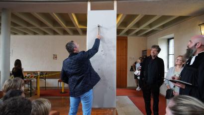 Bild: Anke Hof
Die Sanierung der Erlöserkirche Amberg hat begonnen.