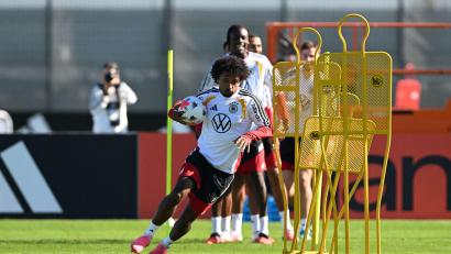 Bild: Federico Gambarini/dpa
Karim Adeymi kommt über sein hohes Tempo ins Spiel. (Archivbild)