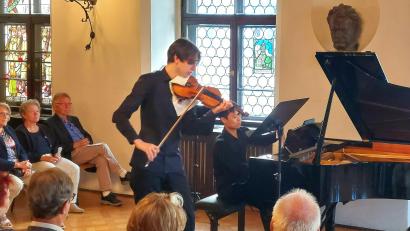 Bild: Helmut Kunz
Johannes Rosenberg und Seunghun Shin bei der Max-Reger-Matinee.