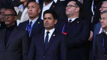 Bild: Aurelien Morissard/AP/dpa
Nasser Al-Khelaifi will sich nicht um das Amt des FIFA-Präsidenten bewerben. (Archivbild)