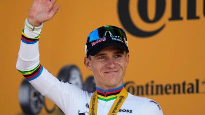 Bild: Mosa'ab Elshamy/AP/dpa
Remco Evenepoel ist Europameister. (Archivbild)
