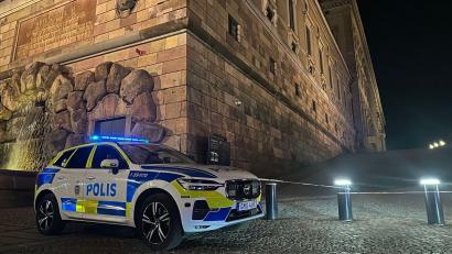 Bild: Steffen Trumpf/dpa
Am Königsschloss in Stockholm war die Polizei im Einsatz.