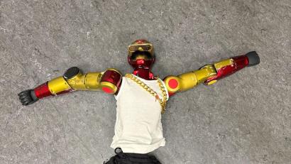 Bild: Polizei Köln/dpa
Der beschlagnahmte Roboter.