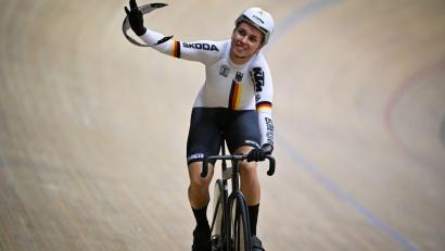 Bild: Gian Ehrenzeller/Keystone/dpa
Emma Hinze könnte bei der Heim-EM in Berlin ihr Comeback feiern. (Archivbild)