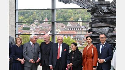 Bild: Bernd Weißbrod/dpa
Wiedereröffnung der erweiterten Kunsthalle Würth mit Bundespräsident Frank-Walter Steinmeier. (Foto - aktuell)