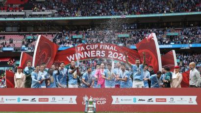 Bild: Richard Pelham/AP/dpa
Manchester City ist derzeit das prominenteste Negativbeispiel für das Finanzgebaren in Englands Fußball. (Archivbild)
