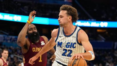Bild: John Raoux/AP/dpa
Franz Wagner verletzte sich gegen die Miami Heat. (Archivbild)