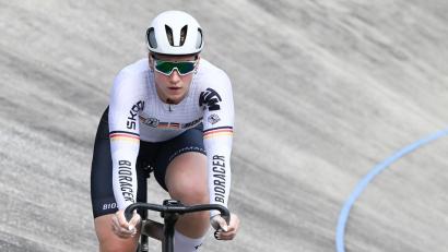 Bild: Bernd Weißbrod/dpa
Pauline Grabosch hat bei der Bahnrad-WM in Shanghai die Goldmedaille im 1.000-Meter-Zeitfahren gewonnen. (Archivbild)