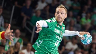 Bild: Andreas Gora/dpa
Welthandballer Mathias Gidsel regt eine Änderung der Transferregeln an. (Archivbild)