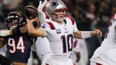 Bild: Nam Y. Huh/AP/dpa
Quarterback Draye Maye konnte die Niederlage der Patriots nicht verhindern.