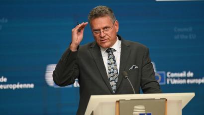 Bild: Ansgaar Haase/dpa
Wenn sich die Entwicklung fortsetzt, könnten wir den bisherigen Rekord übertreffen, sagt EU-Handelskommissar Maroc Sefcovic. (Archivbild)