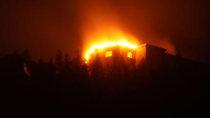 Bild: --/Kilian Pfeiffer/dpa
Das Kehlsteinhaus am Obersalzberg bei Berchtesgaden ist bei einem Brand völlig zerstört worden.