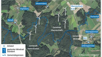Grafik: Annalena Rubey
Beim Sattelroß zwischen Oberviechtach und Dieterskirchen sollen sechs Windräder entstehen.