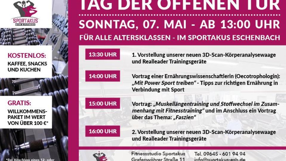 Kommen Sie zum Tag der offenen Tür! Bild: Sportakus