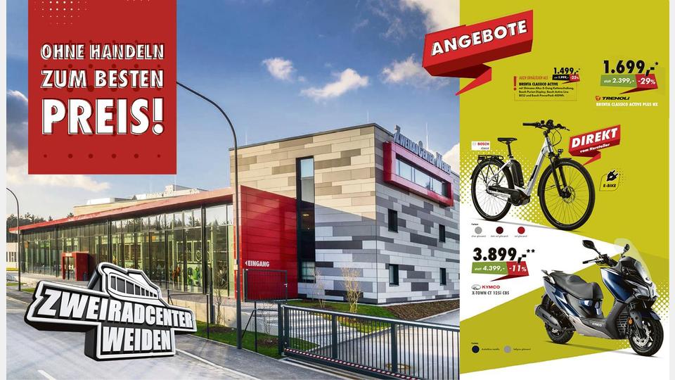 Das Zweiradcenter Weiden präsentiert zur Saisoneröffnung zahlreiche Angebote. Bild: exb