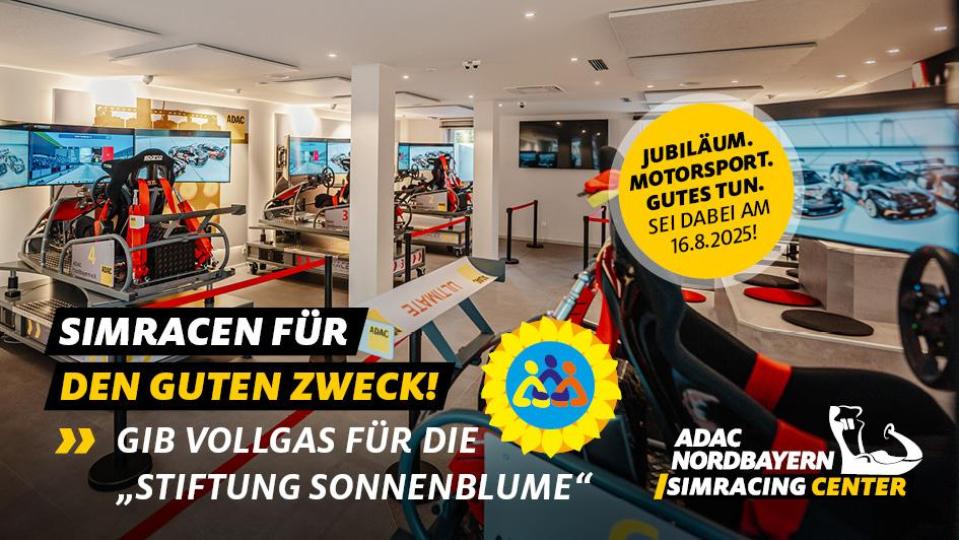Am Samstag, 16. August 2025, feiert das ADAC Nordbayern SimRacing-Center in Weiden seinen ersten Geburtstag. Bild: ADAC Nordbayern SimRacing-Center
