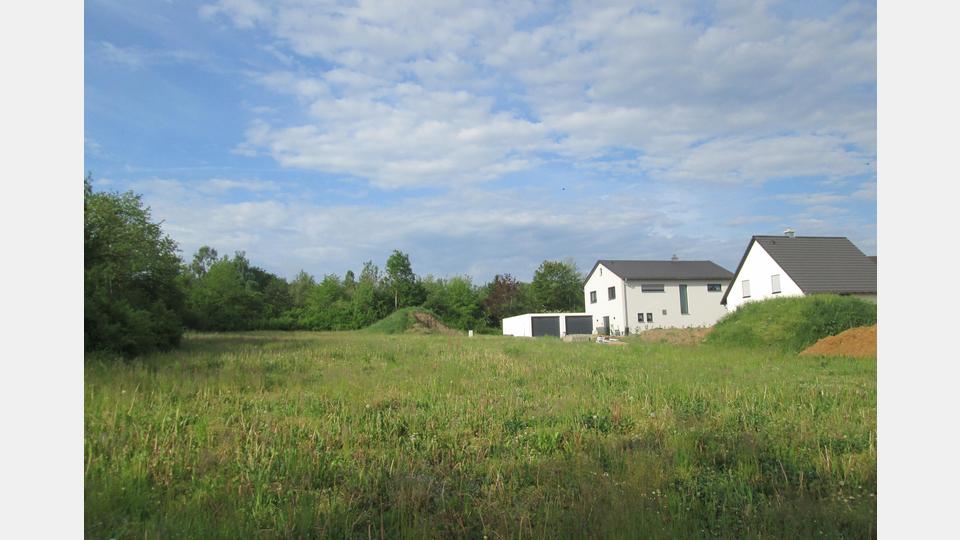 Unbebaute Grundstücke im künftigen Baugebiet „Am Mühlweg“ in Pechbrunn. Bild: exb