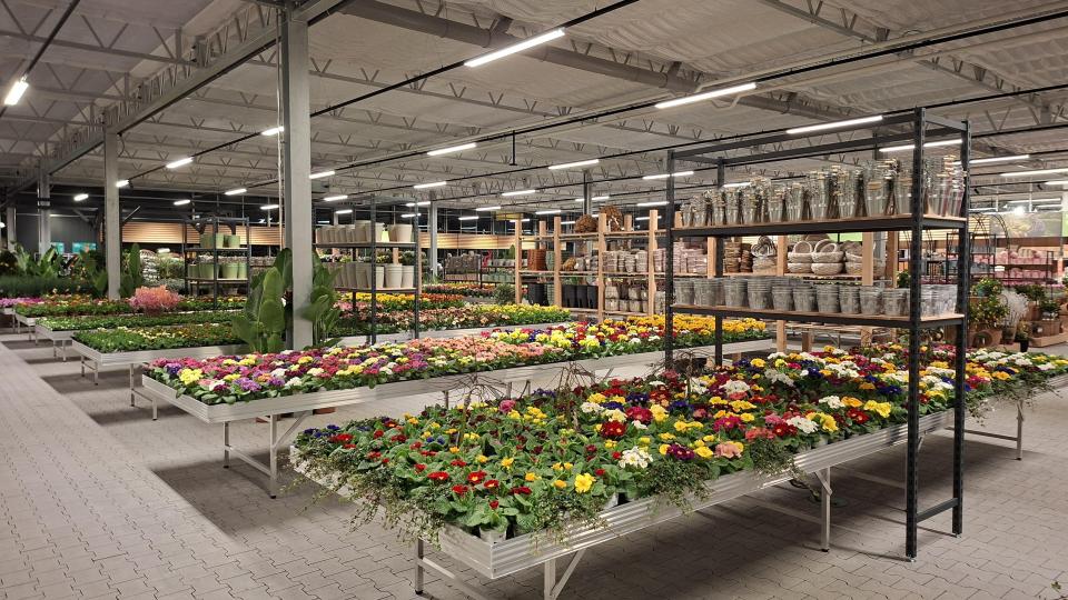 Auf rund 4800 Quadratmetern Verkaufsfläche werden den Kunden im neuen Gartenmarkt der Gärtnerei Steinhilber eine große Auswahl an Pflanzen und Gartenzubehör angeboten. Bild: prh