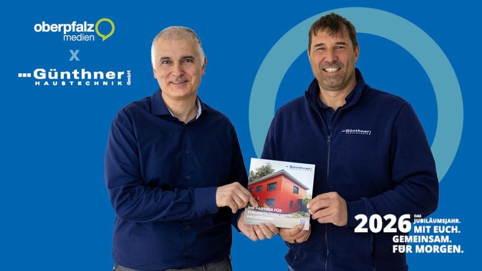 Ein eingespieltes Team: Stefan Neulinger (Mediaberater, Oberpfalz Medien) und Jürgen Günthner (Geschäftsführer, Haustechnik Günthner) arbeiten Hand in Hand. Bild: Sara Neidhardt
