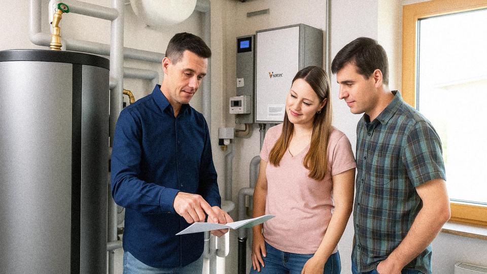 Eine kleine Hausübergabestation ersetzt Brenner. Bild: exb/Danpower