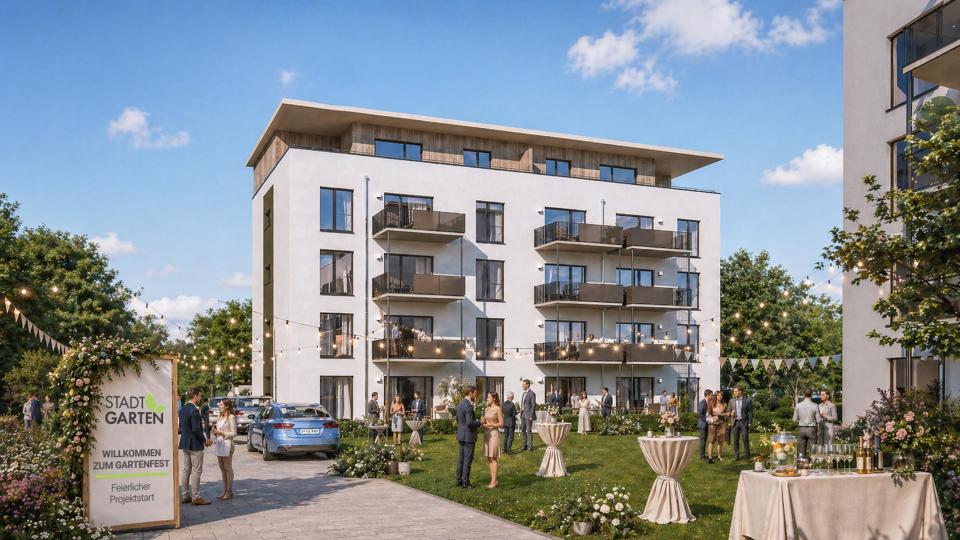 So werden die neuen Wohngebäude nach Fertigstellung aussehen. Bild: FUCHS &amp; Söhne Service GmbH